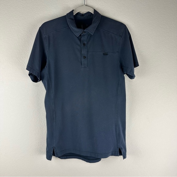 Arc’teryx Mens Dark Navy Blue Captive Short Sleeve Polo Shirt Size Small - Picture 1 of 7